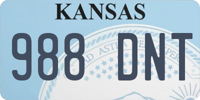KS license plate 988DNT