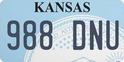 KS license plate 988DNU