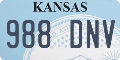 KS license plate 988DNV