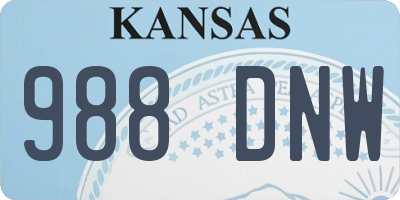 KS license plate 988DNW