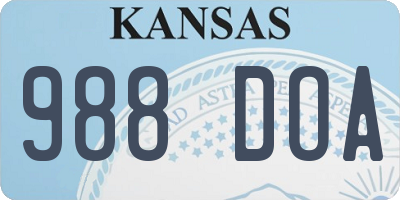 KS license plate 988DOA