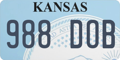 KS license plate 988DOB