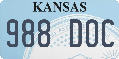 KS license plate 988DOC