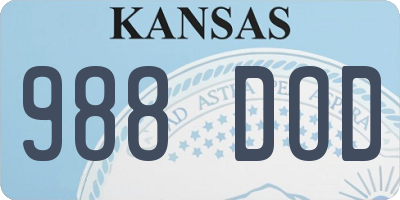 KS license plate 988DOD