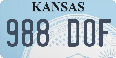 KS license plate 988DOF