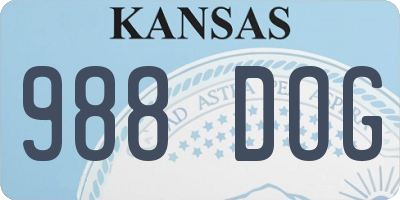 KS license plate 988DOG