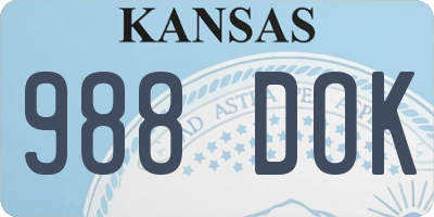 KS license plate 988DOK