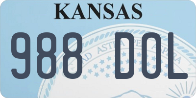 KS license plate 988DOL