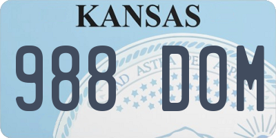 KS license plate 988DOM