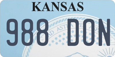 KS license plate 988DON