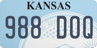 KS license plate 988DOQ