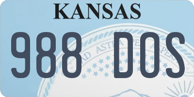 KS license plate 988DOS