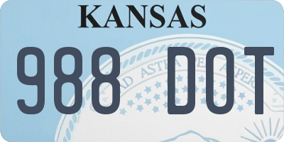 KS license plate 988DOT