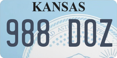 KS license plate 988DOZ