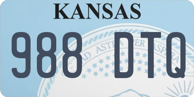 KS license plate 988DTQ