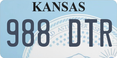 KS license plate 988DTR