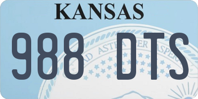 KS license plate 988DTS