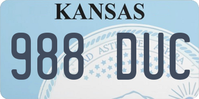 KS license plate 988DUC