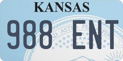 KS license plate 988ENT