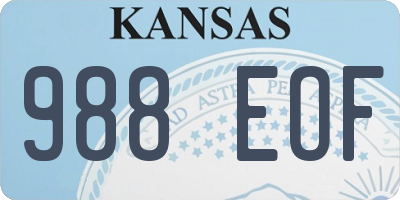 KS license plate 988EOF