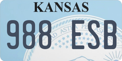 KS license plate 988ESB