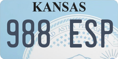 KS license plate 988ESP