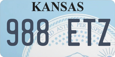 KS license plate 988ETZ