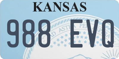 KS license plate 988EVQ