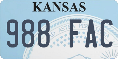 KS license plate 988FAC