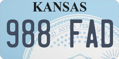 KS license plate 988FAD