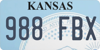 KS license plate 988FBX