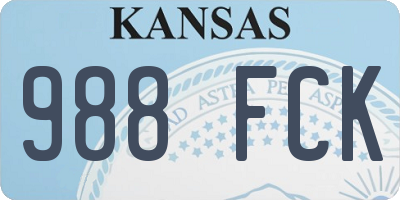 KS license plate 988FCK