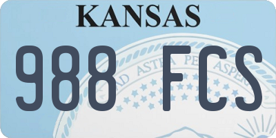 KS license plate 988FCS