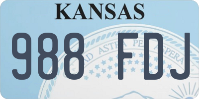 KS license plate 988FDJ