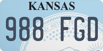 KS license plate 988FGD