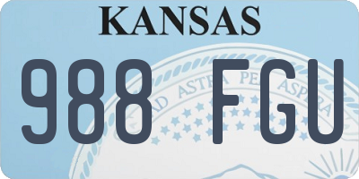 KS license plate 988FGU