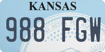 KS license plate 988FGW