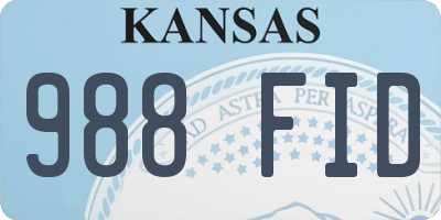 KS license plate 988FID
