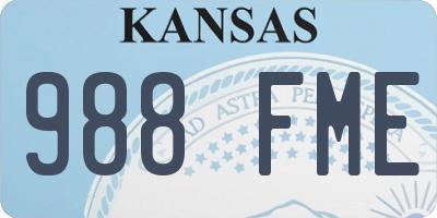 KS license plate 988FME
