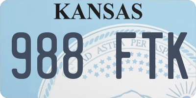 KS license plate 988FTK