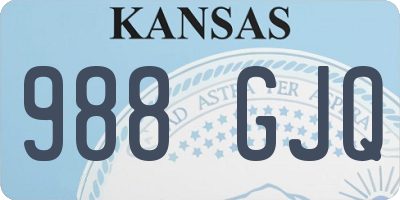 KS license plate 988GJQ
