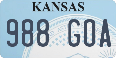 KS license plate 988GOA