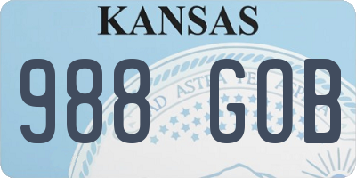 KS license plate 988GOB