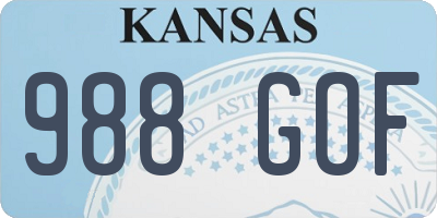 KS license plate 988GOF