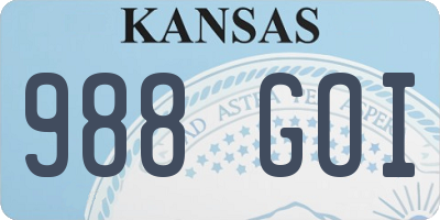 KS license plate 988GOI