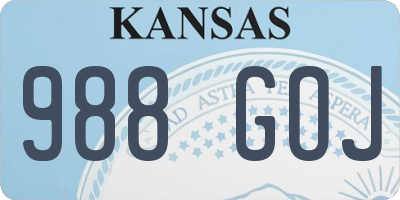 KS license plate 988GOJ