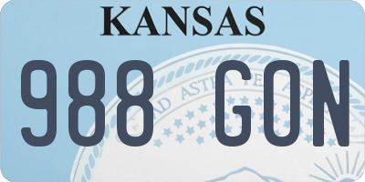 KS license plate 988GON
