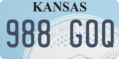 KS license plate 988GOQ