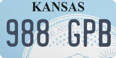 KS license plate 988GPB