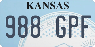 KS license plate 988GPF